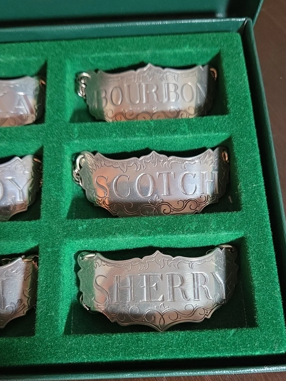 Vintage 1970s Kirk Stieff Historic Newport Reproduction Decanter Labels (Pewter)